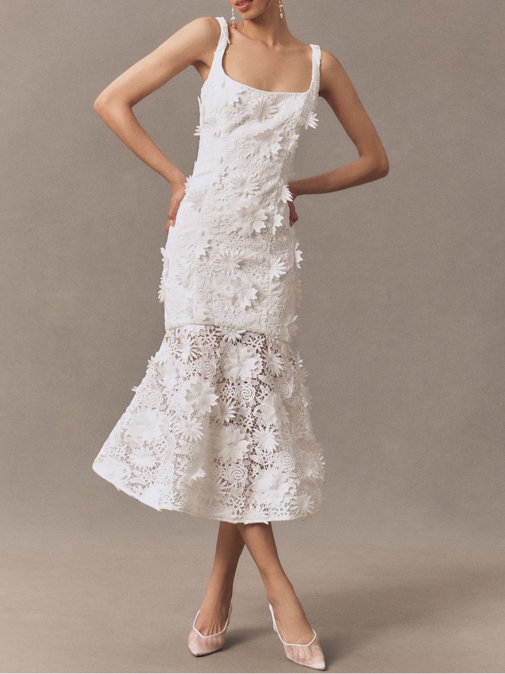 Bardot Marico Lace Appliqué Floral Midi Dress